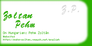 zoltan pehm business card
